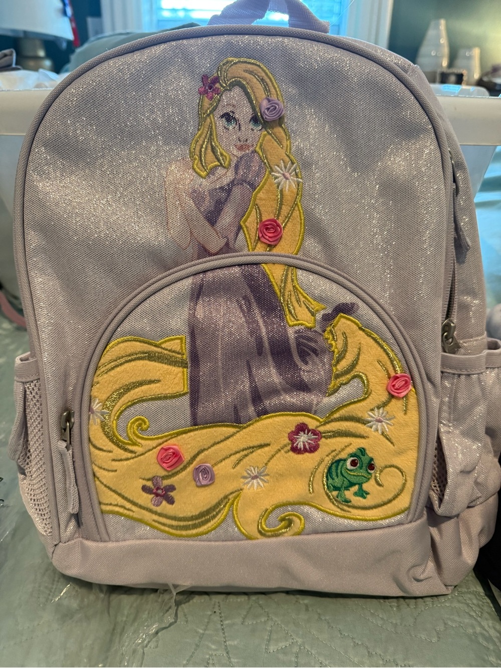 Pottery Barn Kids Lavender Princess Rapunzel Glitter Backpack